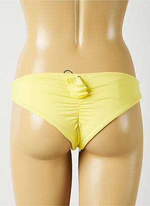 Bas de maillot de bain effet matière satinée culotte jaune ALMA DA ONDA femme
