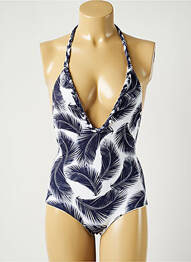 Maillot de bain 1 pièce haut triangles haut triangles blanc ALMA DA ONDA femme