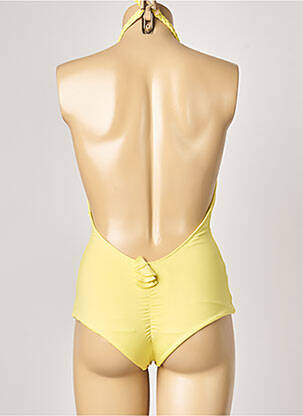 Maillot de bain 1 pièce bretelles élastiquées jaune ALMA DA ONDA femme