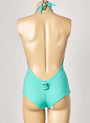 Maillot de bain 1 pièce bretelles élastiquées bleu ALMA DA ONDA femme