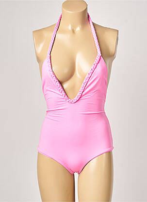 Maillot de bain 1 pièce bretelles élastiquées rose ALMA DA ONDA femme