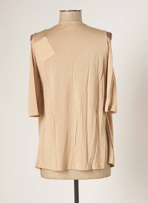 T-shirt beige BLANC BOHEME femme
