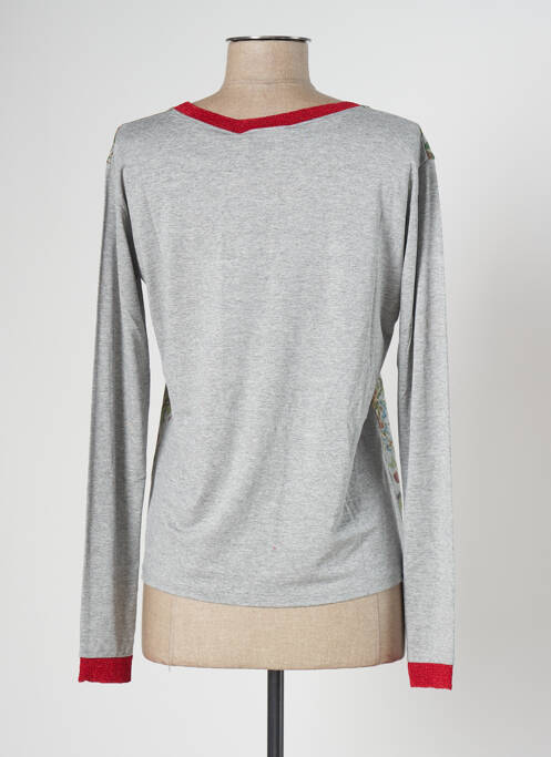 T-shirt gris BLANC BOHEME pour femme