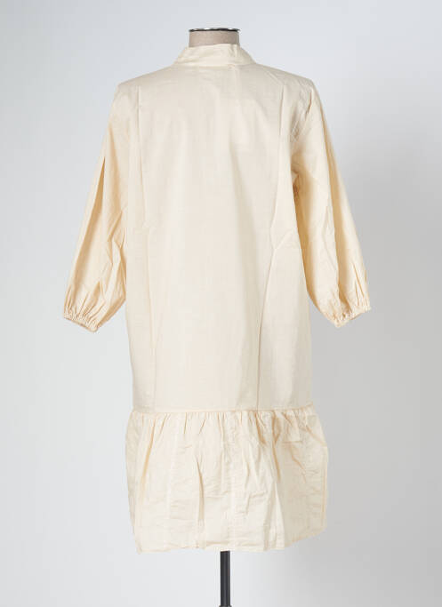 Robe mi-longue beige BLANC BOHEME pour femme