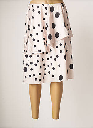 Jupe mi-longue taille normale rose BLANC BOHEME femme