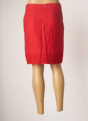 Jupe mi-longue coupe droite rouge BLANC BOHEME femme