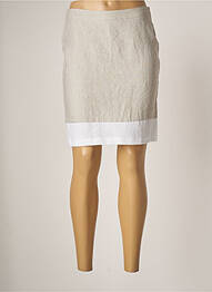 Jupe courte coupe droite gris BLANC BOHEME femme