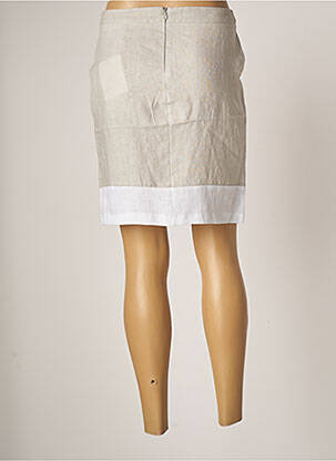 Jupe courte coupe droite gris BLANC BOHEME femme