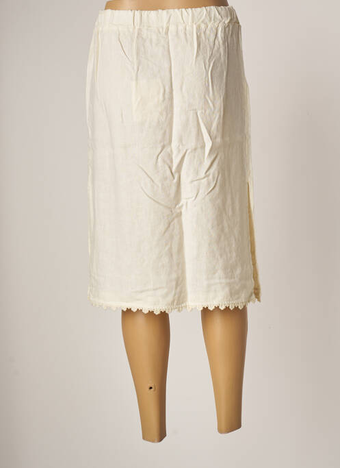 Jupe mi-longue beige BLANC BOHEME pour femme
