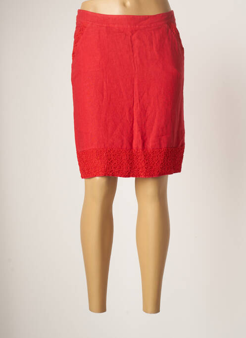 Jupe mi-longue rouge BLANC BOHEME pour femme