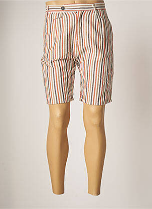 Bermuda taille à pinces taille haute orange GIANNI LUPO homme