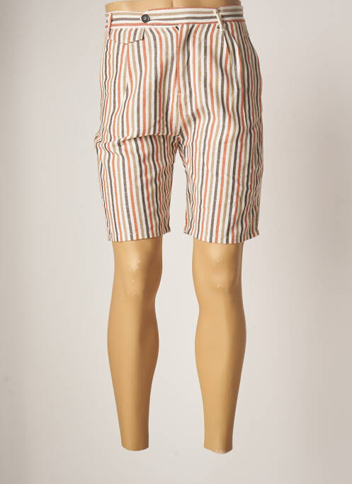 Bermuda taille à pinces taille haute orange GIANNI LUPO homme