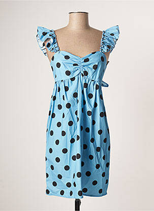 Robe mi-longue manches courtes manches courtes bleu TENSIONE IN femme