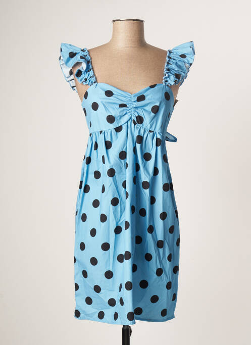 Robe mi-longue manches courtes manches courtes bleu TENSIONE IN femme