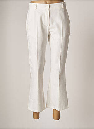 Pantalon 7/8 fermeture zippée sous rabat boutonné taille normale blanc TENSIONE IN femme