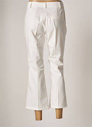Pantalon 7/8 fermeture zippée sous rabat boutonné taille normale blanc TENSIONE IN femme
