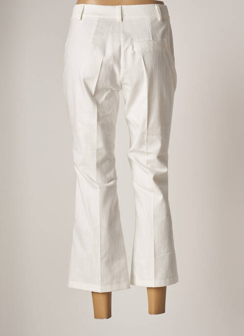 Pantalon 7/8 fermeture zippée sous rabat boutonné taille normale blanc TENSIONE IN femme