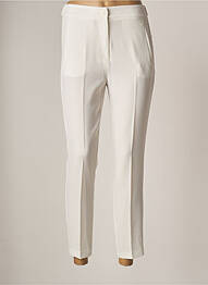 Pantalon droit fermeture zippée sous rabat boutonné taille normale blanc MOTEL femme