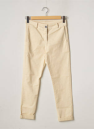 Pantalon 7/8 fermeture zippée sous rabat boutonné taille normale beige VACHON femme