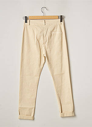 Pantalon 7/8 fermeture zippée sous rabat boutonné taille normale beige VACHON femme