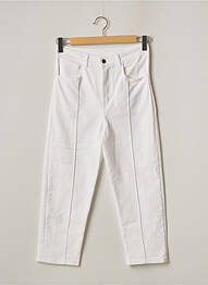 Pantalon large fermeture zippée sous rabat boutonné taille normale blanc TENSIONE IN femme