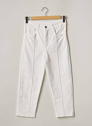 Pantalon large fermeture zippée sous rabat boutonné taille normale blanc TENSIONE IN femme