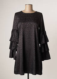 Robe courte fermeture zippée au dos manches longues noir TENSIONE IN femme
