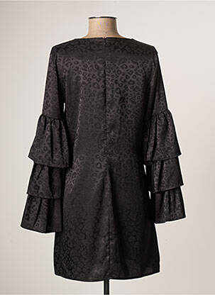 Robe courte fermeture zippée au dos manches longues noir TENSIONE IN femme