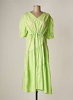 Robe mi-longue vert LARA pour femme