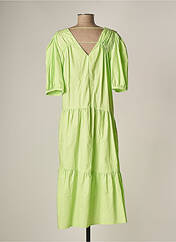 Robe mi-longue vert LARA pour femme seconde vue