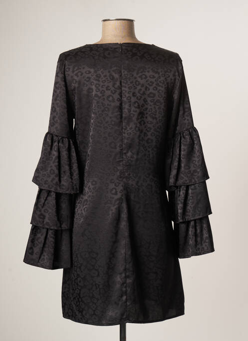 Robe courte fermeture zippée au dos manches longues noir TENSIONE IN femme