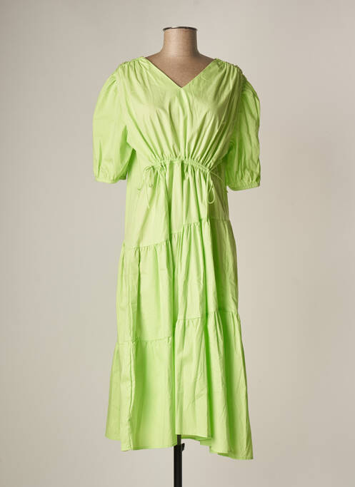 Robe mi-longue vert LARA pour femme