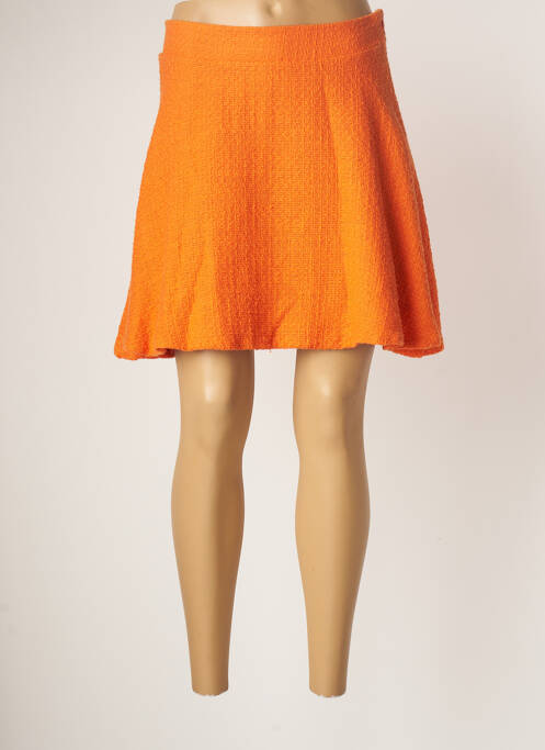 Jupe courte tissage tweed orange TENSIONE IN femme