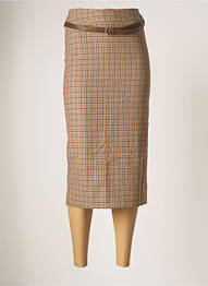 Jupe longue fermeture zippée au dos beige TENSIONE IN femme