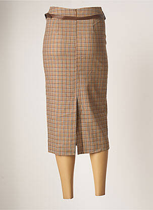 Jupe longue fermeture zippée au dos beige TENSIONE IN femme