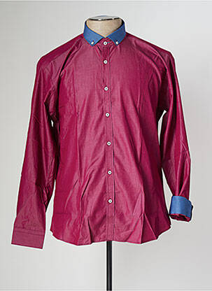 Chemise manches longues rose XOOS pour homme