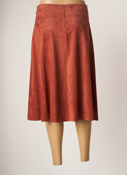 Jupe mi-longue marron KOSMIKA pour femme
