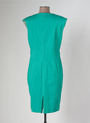 Robe mi-longue manches courtes manches courtes vert SONIA K femme