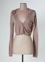 Gilet manches longues resserrée sur le bas marron J & W femme