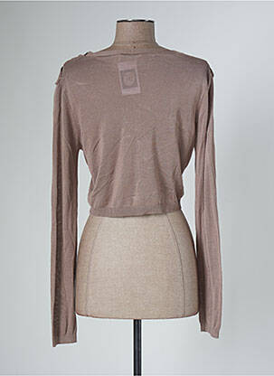 Gilet manches longues resserrée sur le bas marron J & W femme