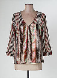 Blouse légère et transparente manches 3/4 orange MISS MISS femme