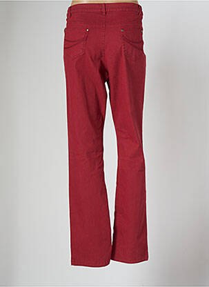 Pantalon droit fermeture zippée sous rabat boutonné taille normale rouge ANNE KELLY femme
