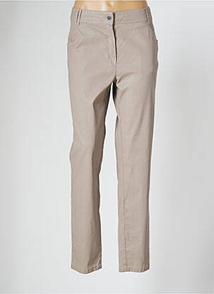 Pantalon slim broderie rivets taille normale beige ANNE KELLY femme