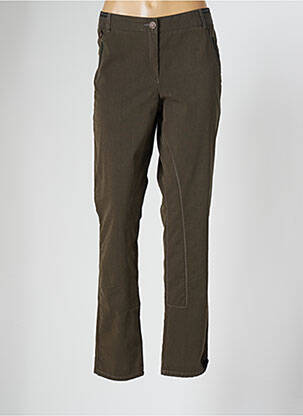 Pantalon chino fermeture zippée sous rabat boutonné taille normale vert JOCAVI femme