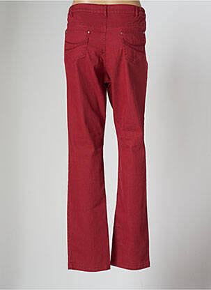 Pantalon droit fermeture zippée sous rabat boutonné taille normale rouge ANNE KELLY femme