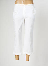 Pantalon 7/8 fermeture zippée sous rabat boutonné taille normale blanc BARBARA LEBEK femme