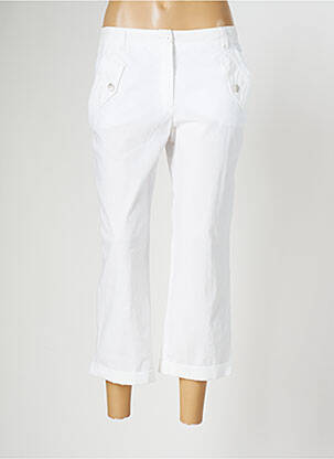 Pantalon 7/8 fermeture zippée sous rabat boutonné taille normale blanc BARBARA LEBEK femme