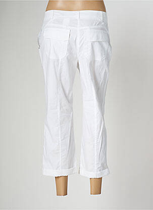 Pantalon 7/8 fermeture zippée sous rabat boutonné taille normale blanc BARBARA LEBEK femme