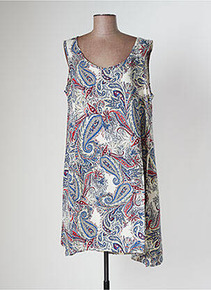 Robe mi-longue sans manche sans manche bleu TENDANCE UNIQUE femme