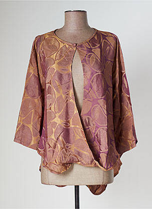 Blouse imprimé fantaisie manches longues marron TENDANCE UNIQUE femme